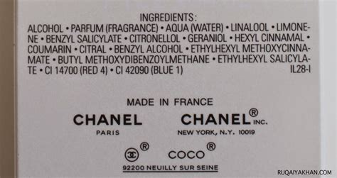 coco chanel ingredients